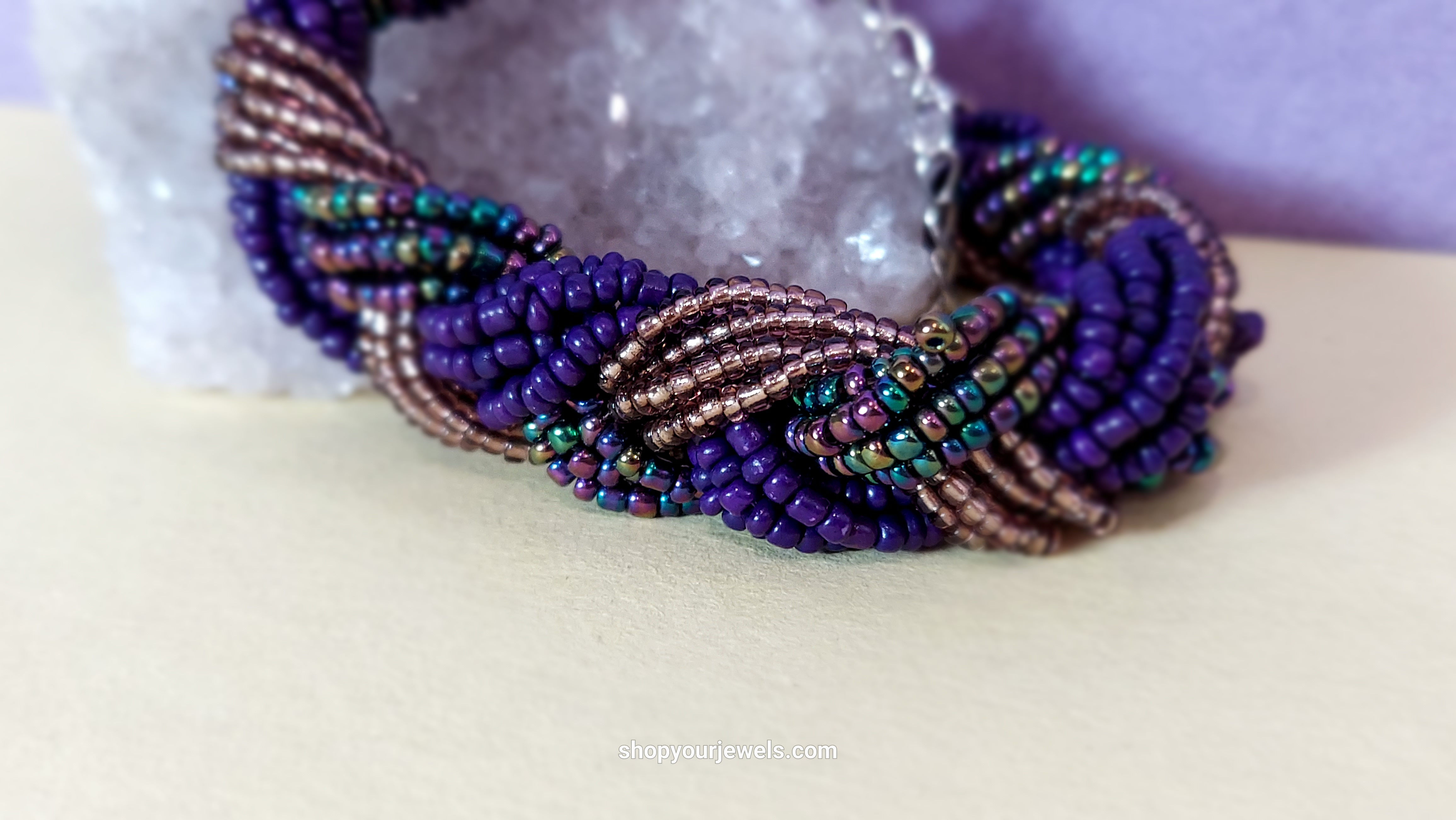 Multi-Purple Glass Bead braces