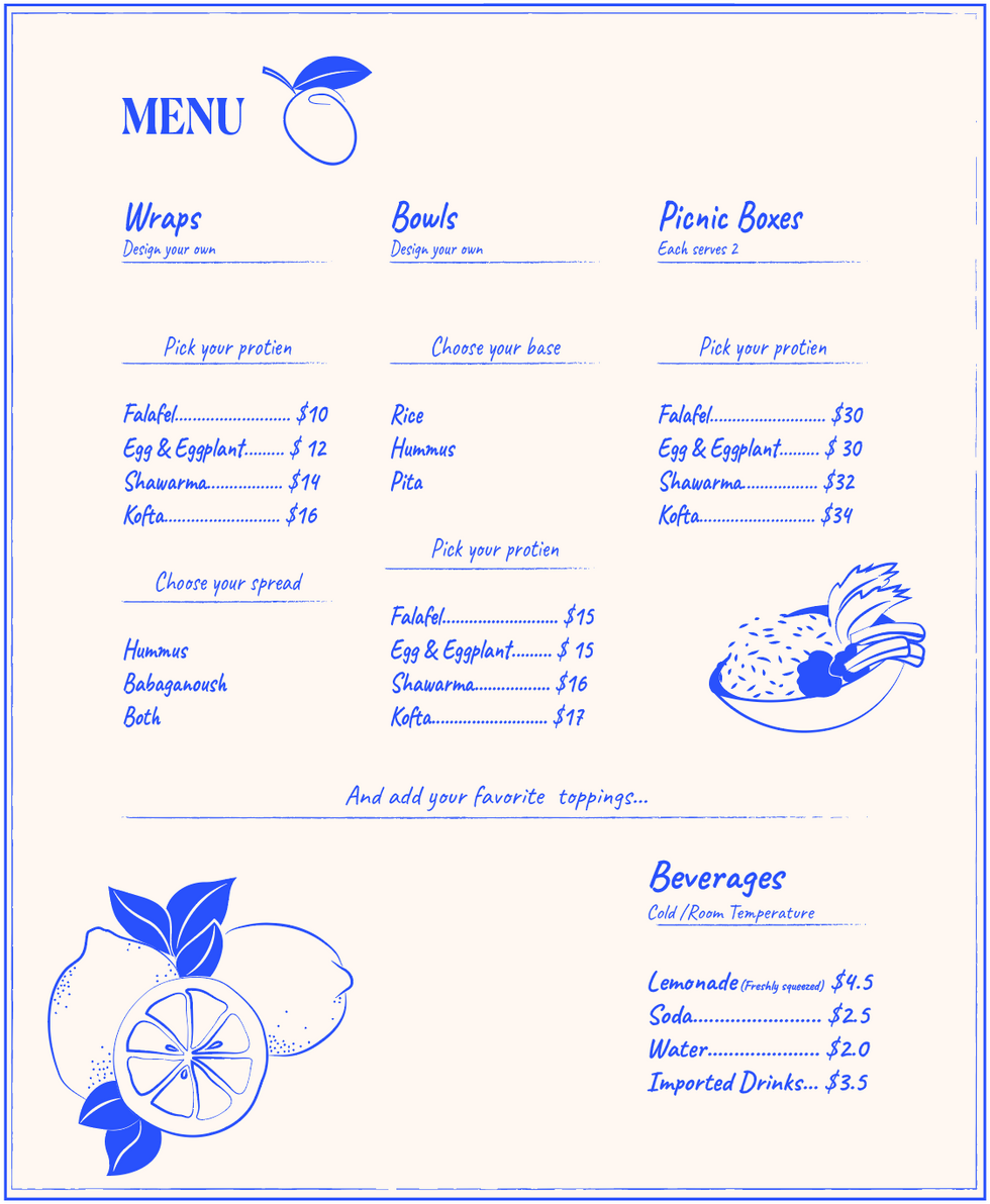 Collateral - Menu Design