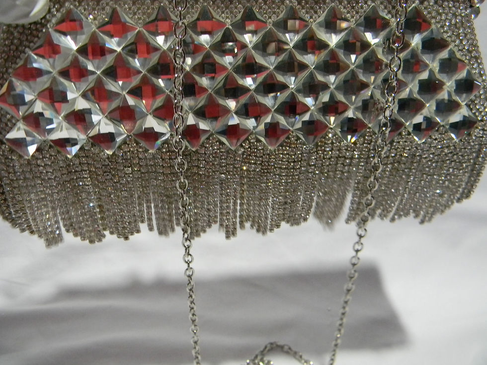 Thumbnail: Embellished Evening Clutch Bag/Silver Party Handbag