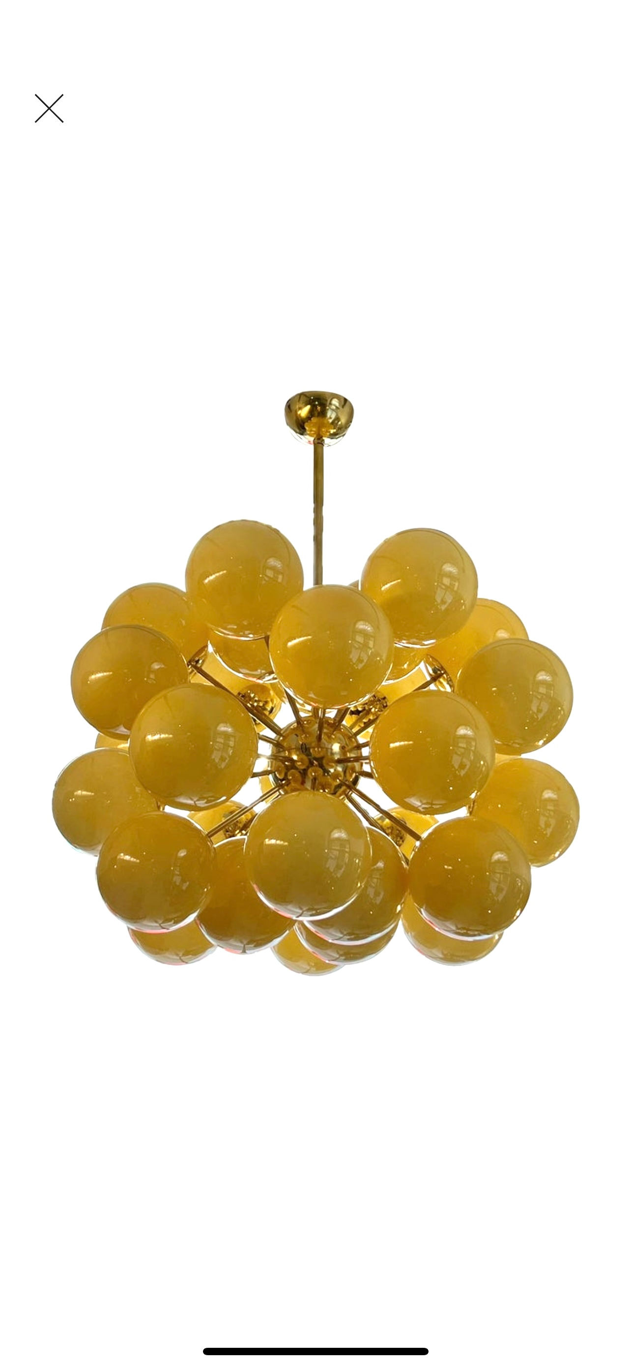 Yellow  Pastel Sputnik Murano Glass Chandelier, 1980s
