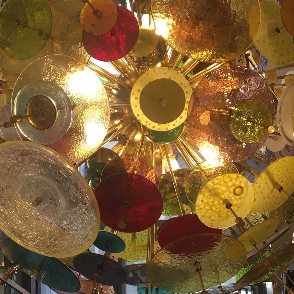 Miniatura: Lampadario di Murano dischi colorati