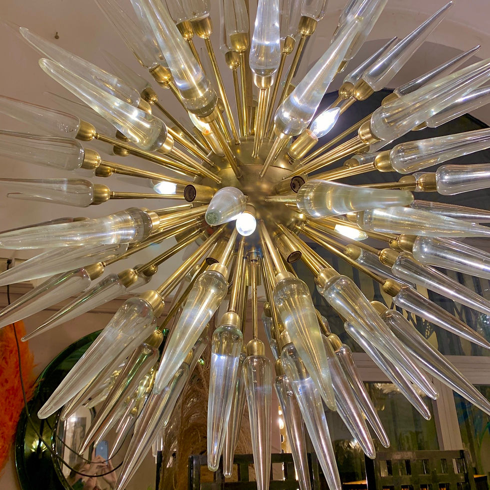 Miniatura: Murano Sputnik chandelier with clear glass tips, 1970s