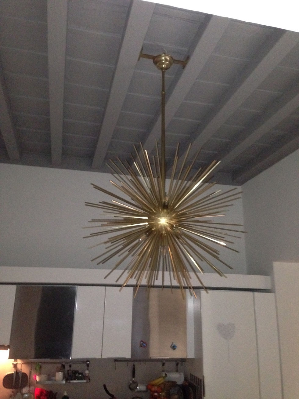 Miniatura: Lampadario riccio ottone