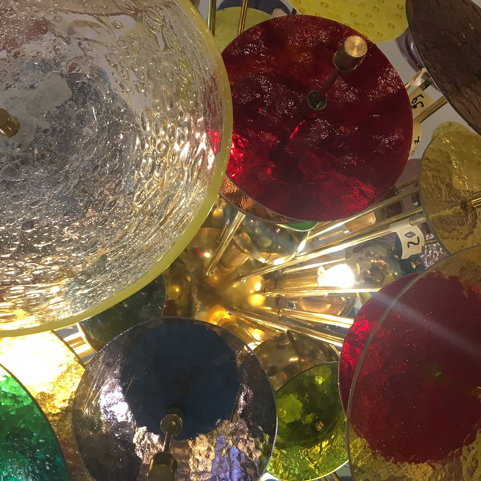 Miniatura: Lampadario di Murano dischi colorati