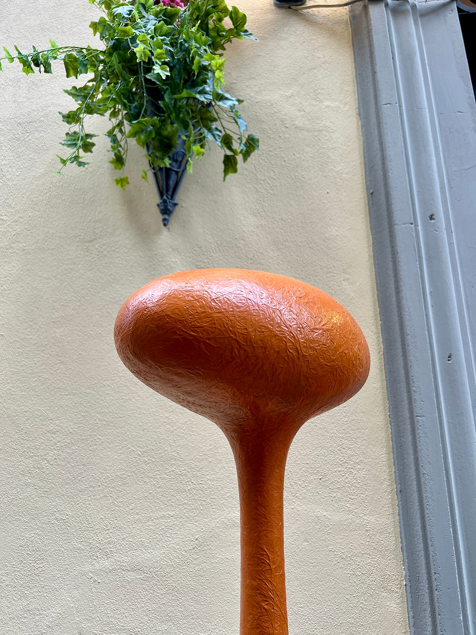 Miniatura: Lampada da terra ETA in fibra di vetro arancio Guglielmo Berchicci, anni