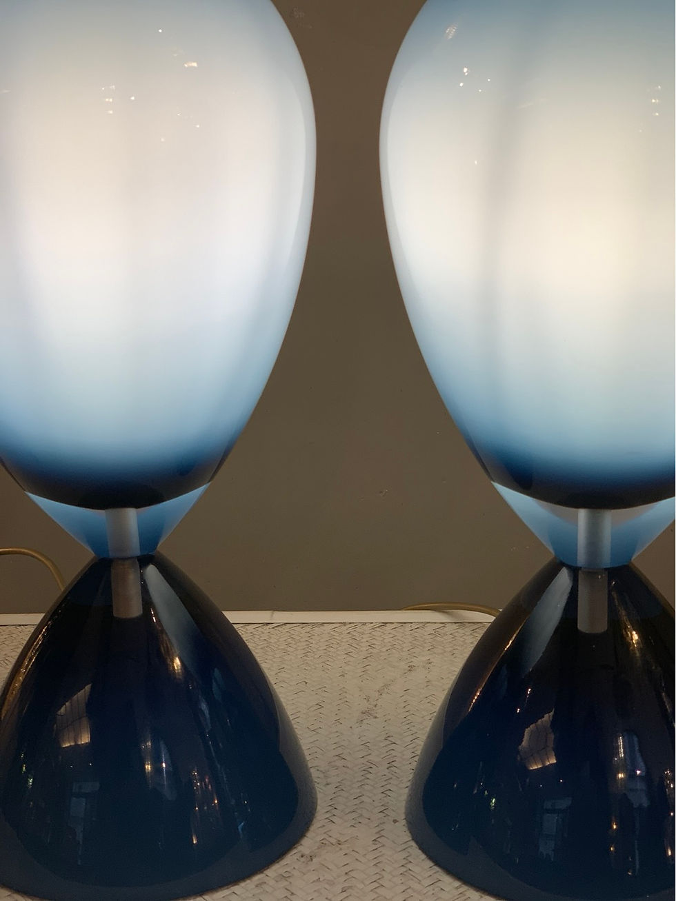 Miniatura: Coppia di lampade Blu in vetro di Murano, 1950
