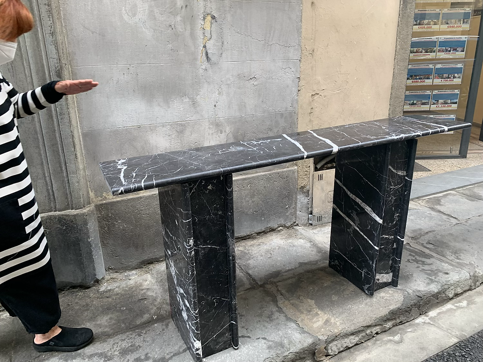 Miniatura: Black Marquina Marble Console, 1980