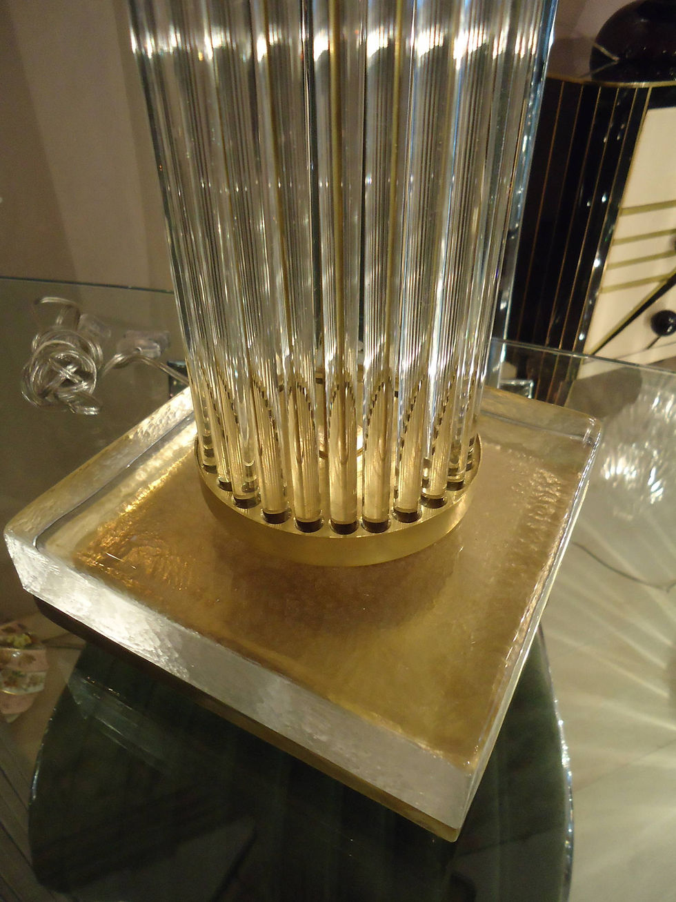 Miniatura: Pair of Murano lamps with clear glass tubes