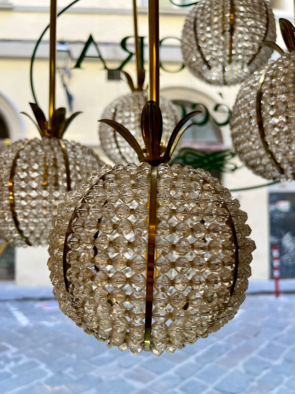 Miniatura: Vintage Pinapple Cascade Chandelier by Emil Stejnar Austria 1960