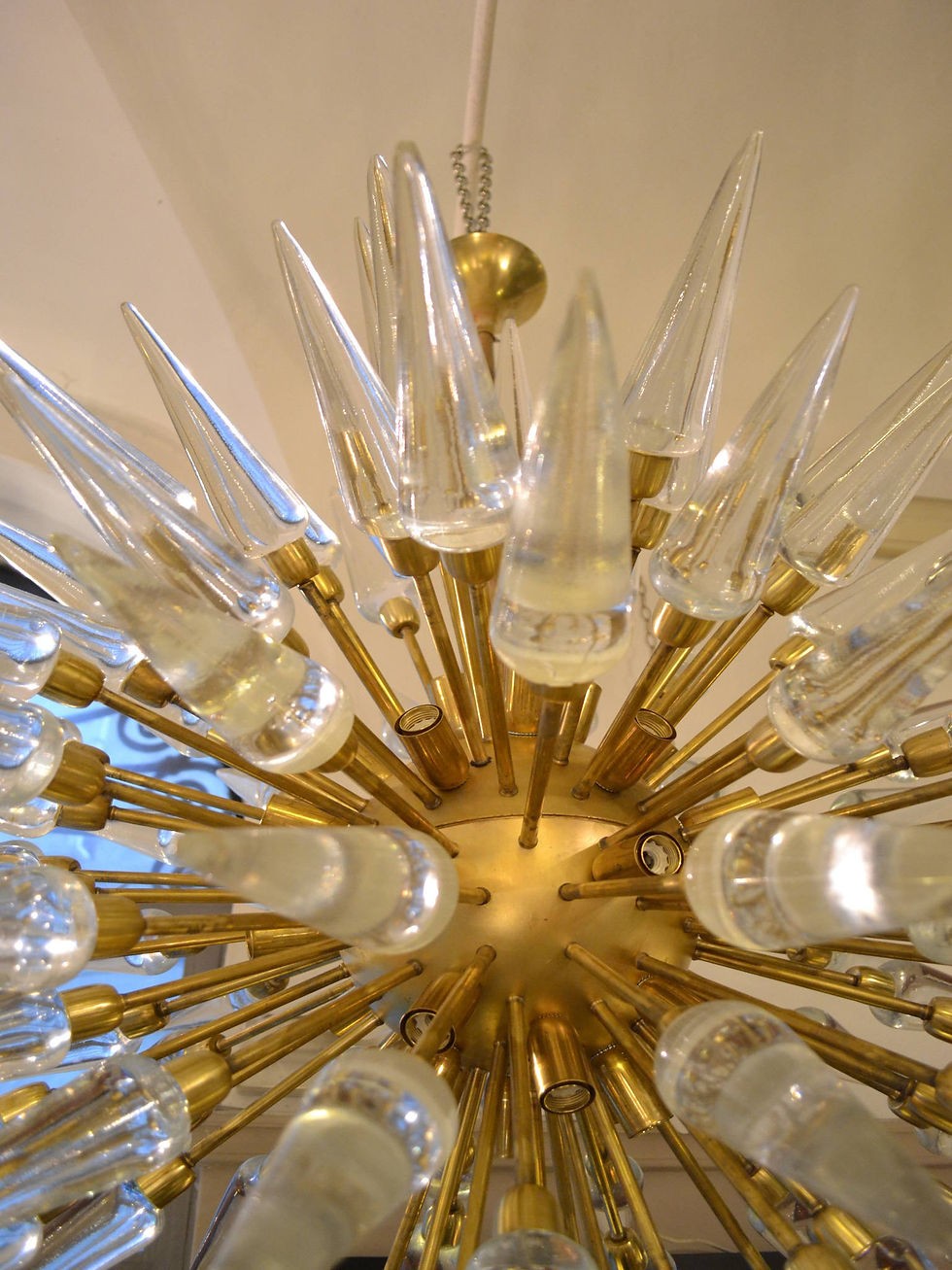 Miniatura: Murano Sputnik chandelier with clear glass tips, 1970s