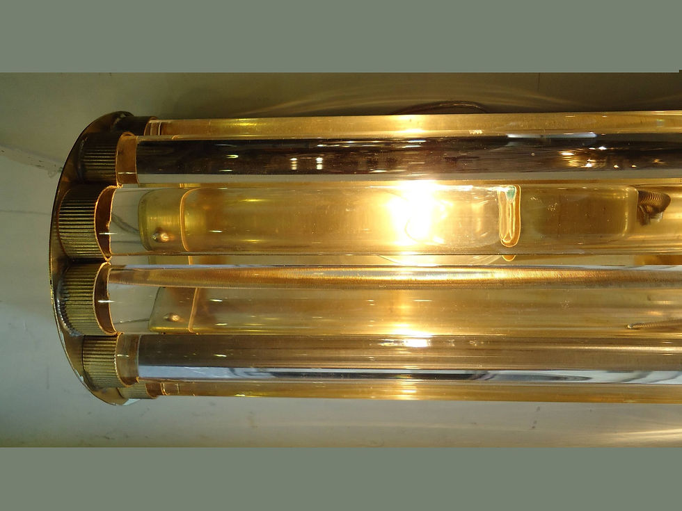 Miniatura: Pair of Murano clear glass tubes sconces