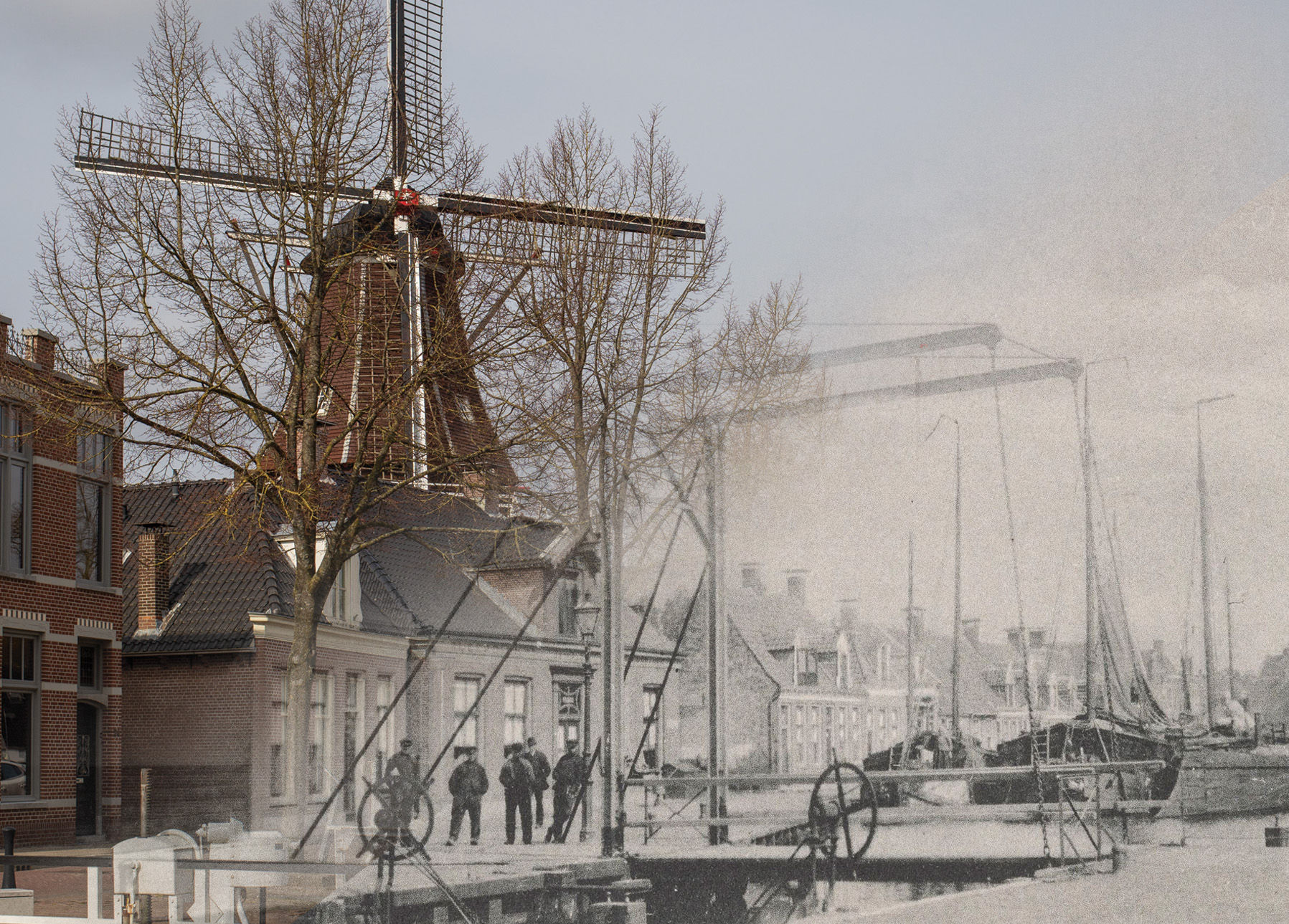 Meppel - Ansichtkaart - Toen en Nu - Sluisgracht