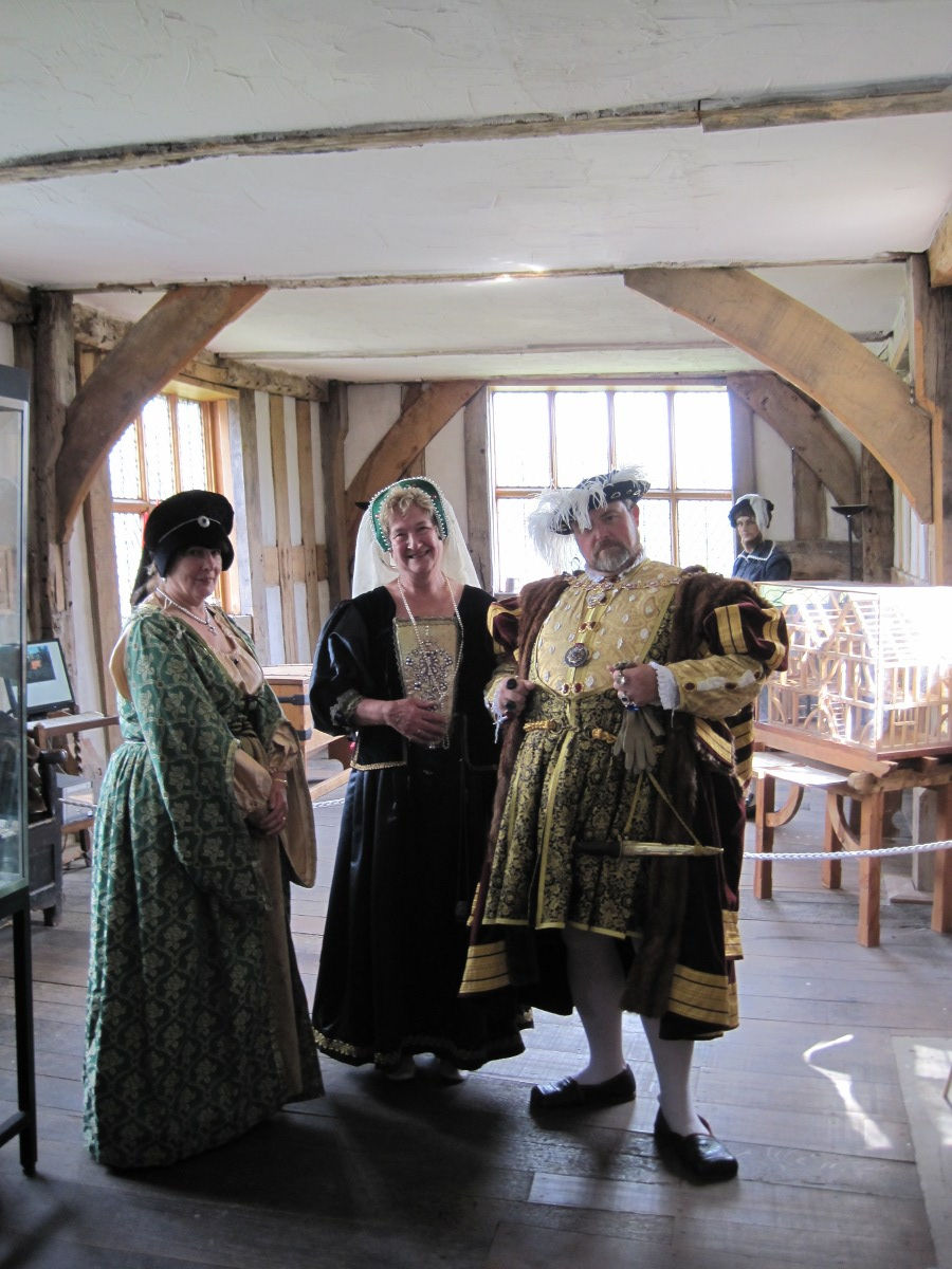 King Henry VIII (aka John White) and Middleton Hall volunteers on Heritage Day in the Jettied Building at Middleton Hall, 2009.