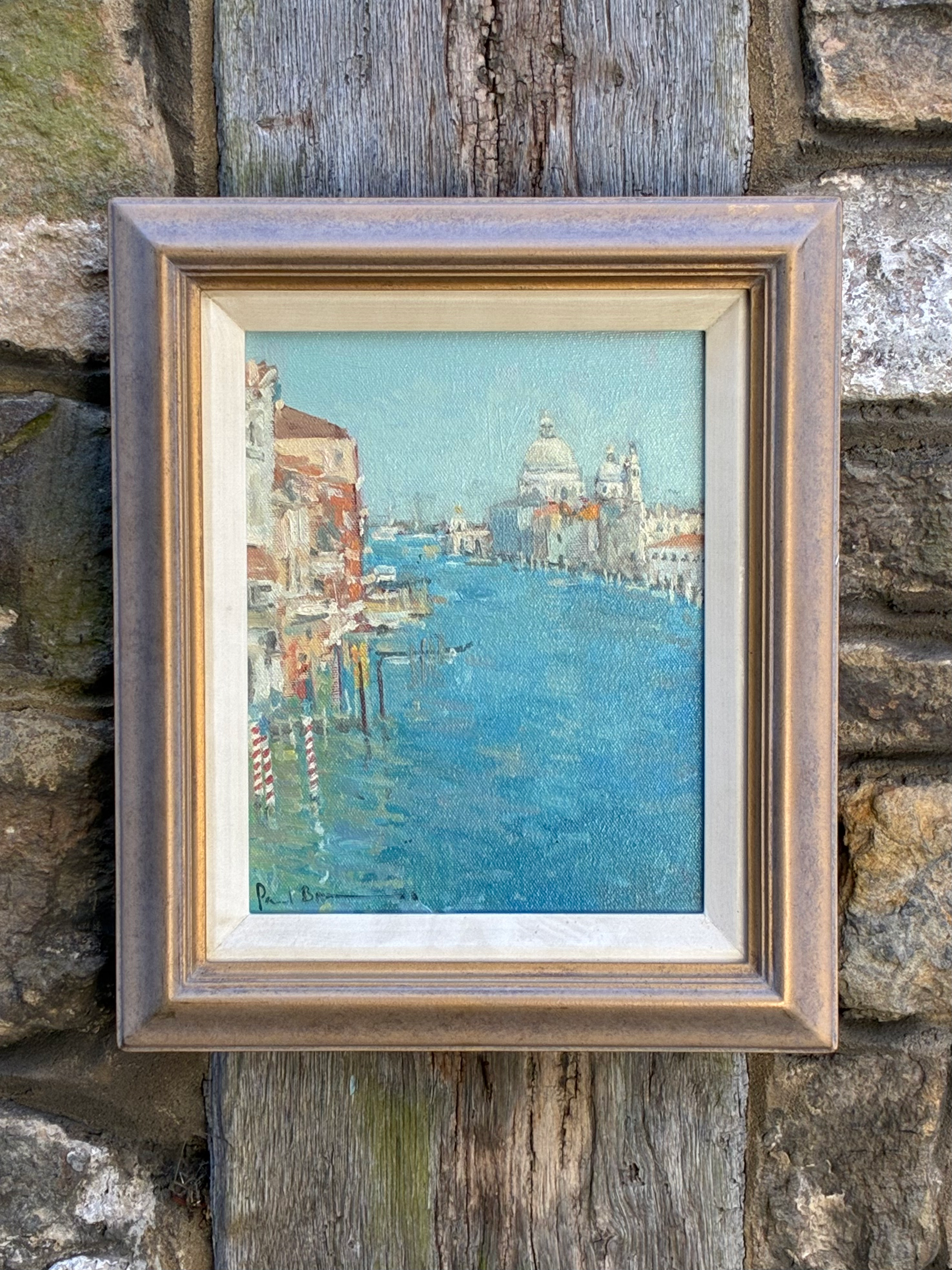 Oil on canvas painting of Grand Canal, Venice. Signed Paul Brown  