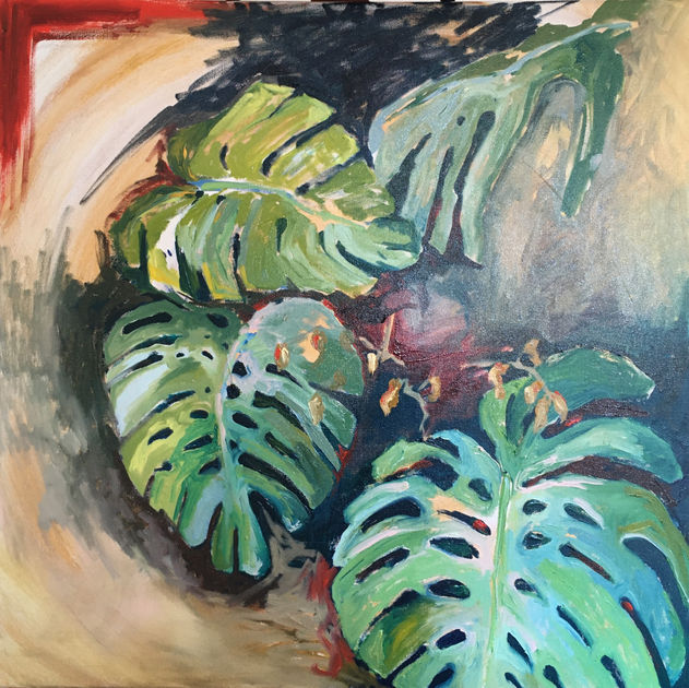 "In the Garden," oil, 18x18 inches  NFS