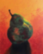 pear, modern painting, orange, red, yellow, contemporary oil painting, oil painting pear,