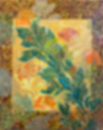 Printed yellow bell leaves, flowers