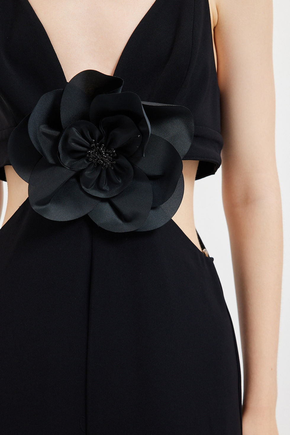 Thumbnail: Cut Out Jumpsuit with Large Floral Applique