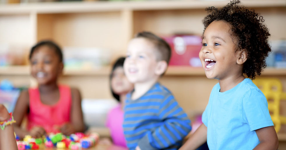 toddlers laughing at speech therapy