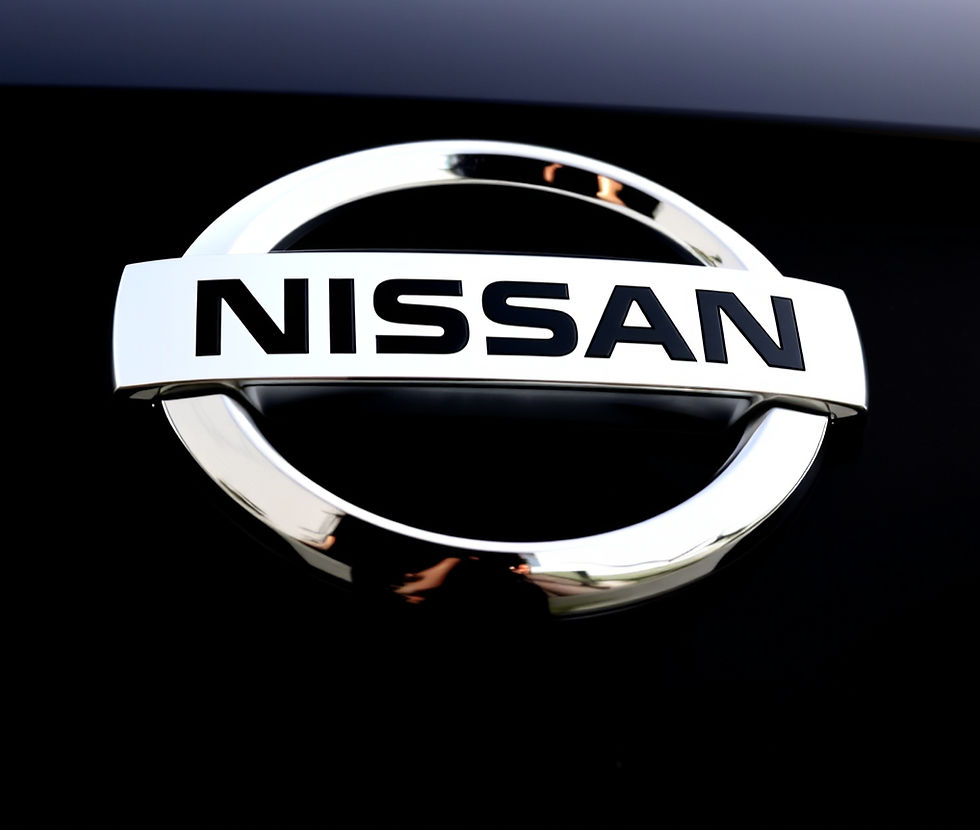 NISSAN logo with black background