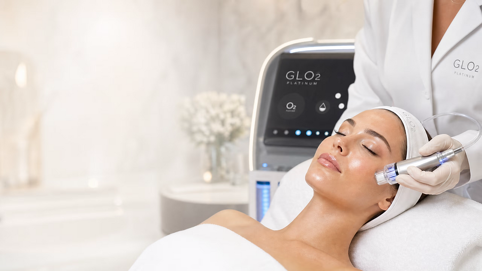 Provider using the Glo2 Platinum device on a patient at The Spa by Sheena, a medical day spa in Lubbock, TX