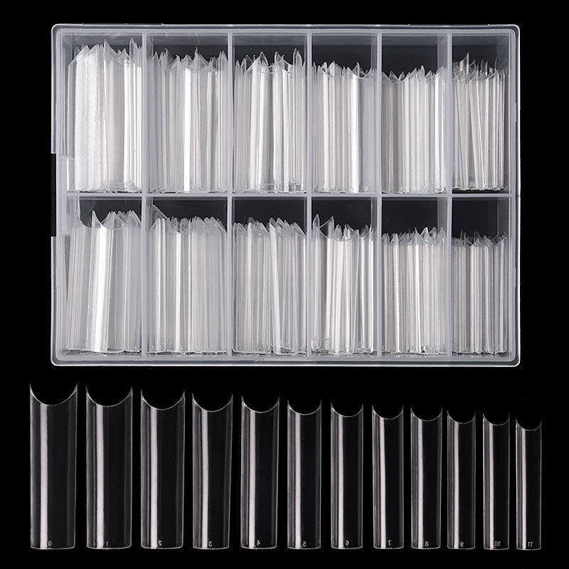 240pcs/Boxed Multi-Sized XXL Long Square False Tips Press Transparent Full Cover