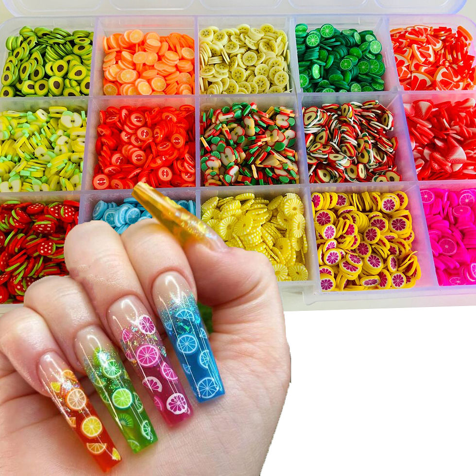 1000pc-240Pc Nail Fruit Slices, Polymer Clay 3D Nail Tech Accessories