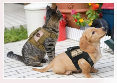 Thumbnail: Small Pet dog/cat Military vest Adjustable Tactical
