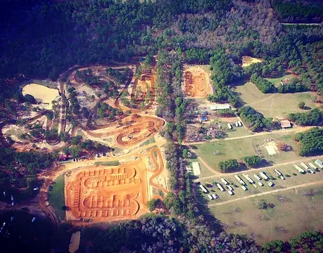 Vue aérienne terrain motocross Georgia Practice Facility
