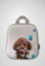 Puppy with balls - printed on kids backpack 