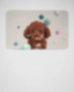 Dog and balls - printed on taupe melamin kids spreading plate