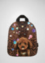 Puppy with colorful balls - printed on leo kids backpack 
