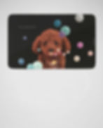 Puppy and balls - printed on black melamin children spreading plate