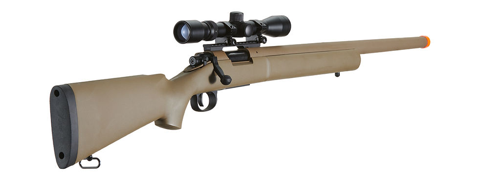 Thumbnail: M24 Bolt Action Spring Powered Sniper Rifle w/ Scope High FPS (Tan)