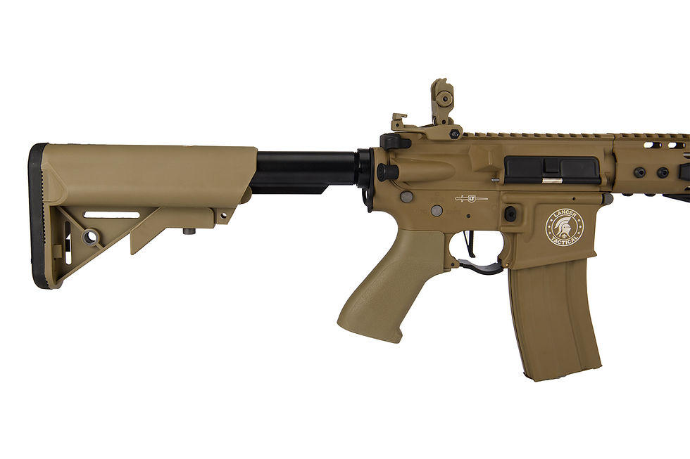 Thumbnail: Lancer Tactical M4 Carbine Proline 9" Keymod Rail AEG (Color: Tan)