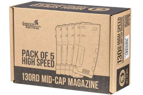 130 Round High Speed Mid-Cap Magazine Pack of 5 | Lancer Tactical