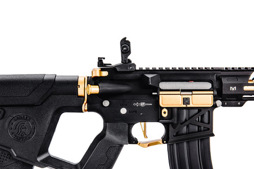 軍用エポレット 黒 金色ストライプ Proline Enforcer Needle Tail Skeleton M-LOK Airsoft AEG w/ Alpha