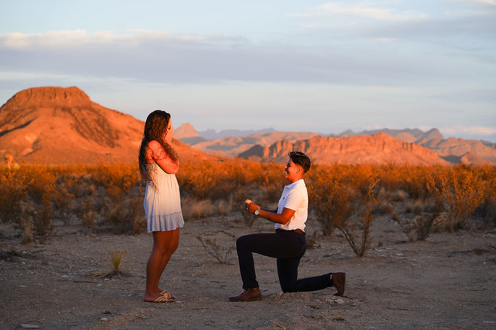 Proposal in front of the mountains at Starstruck Glamping
