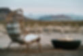 Image of Cozy Egg Lounge Loveseat & Fire Pit looking out to gorgeous mountian views