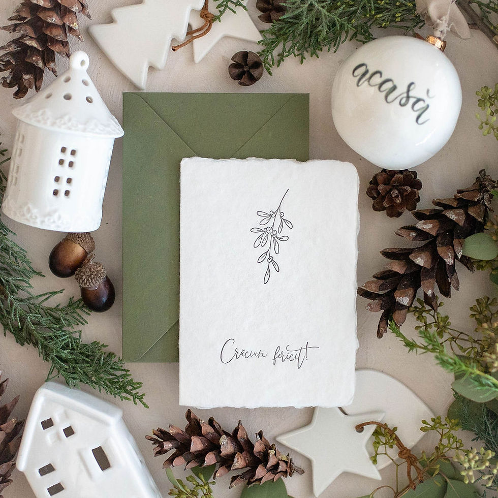 Thumbnail: Mistletoe - Handmade Paper - Christmas Card