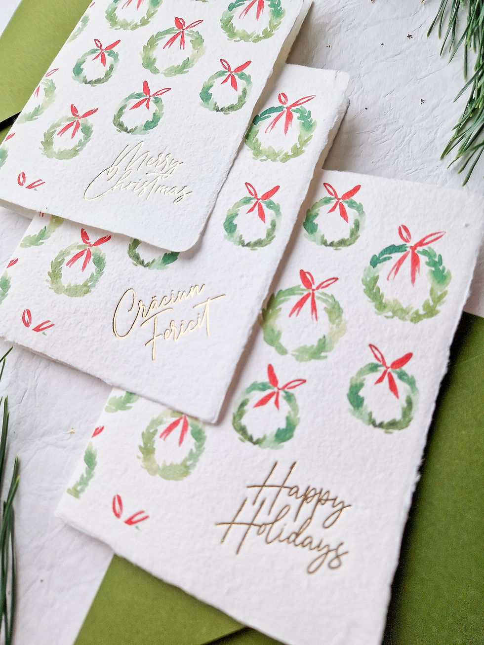 Thumbnail: Christmas Wreaths - Handmade Paper