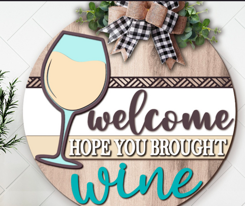 Wine Door Hanger | WanderingWoodCraft