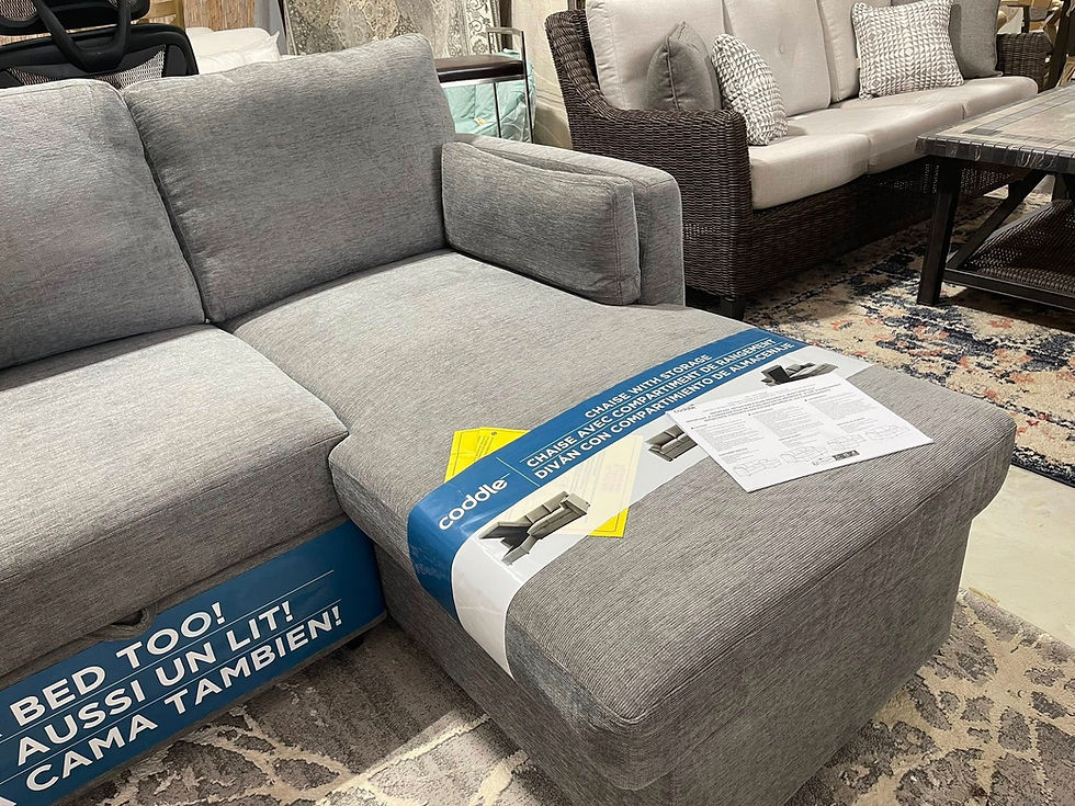 Thumbnail: Coddle Aria Fabric Sleeper Sofa with Reversible Chaise and Storage, Gray