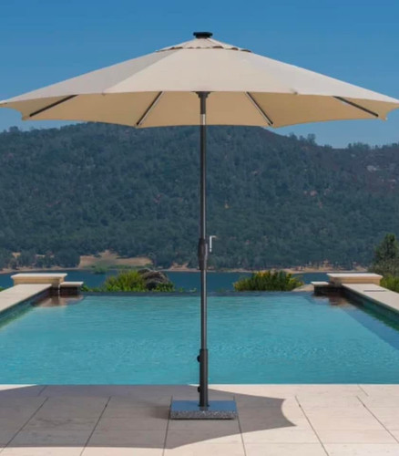 Sunvilla 10' Round Solar LED Market Umbrella | Fleabay Madisonville
