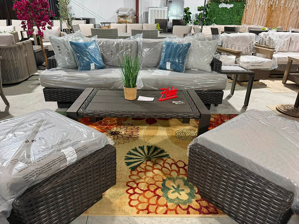 Thumbnail: Portofino® Repose 7 Piece Sunbrella® Outdoor Motion Seating Set - Dove Gray