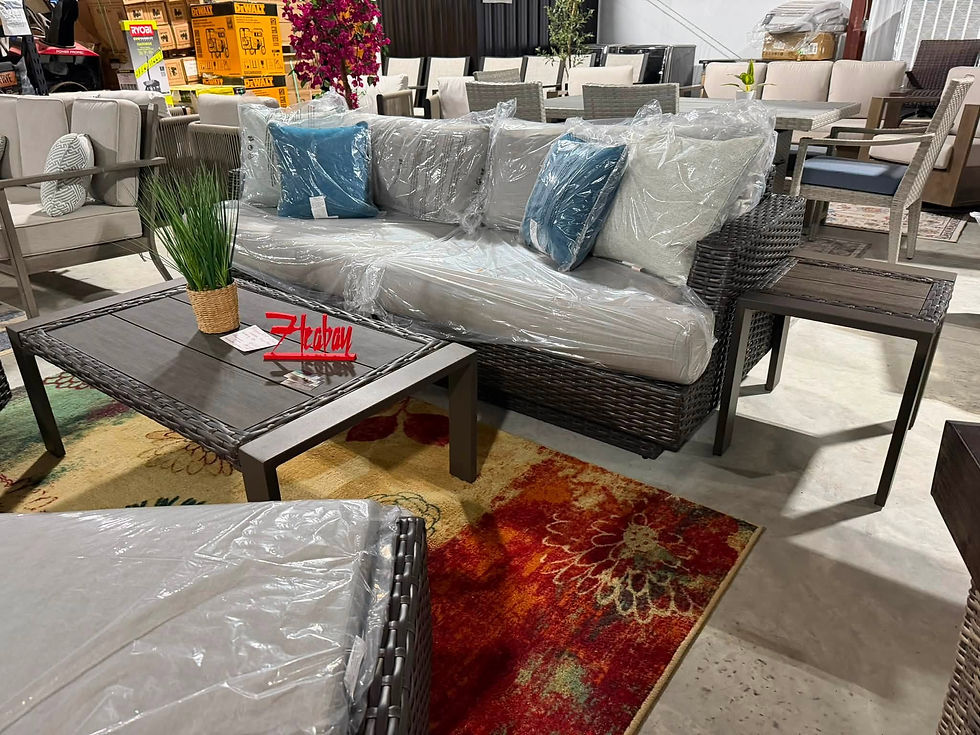 Thumbnail: Portofino® Repose 7 Piece Sunbrella® Outdoor Motion Seating Set - Dove Gray