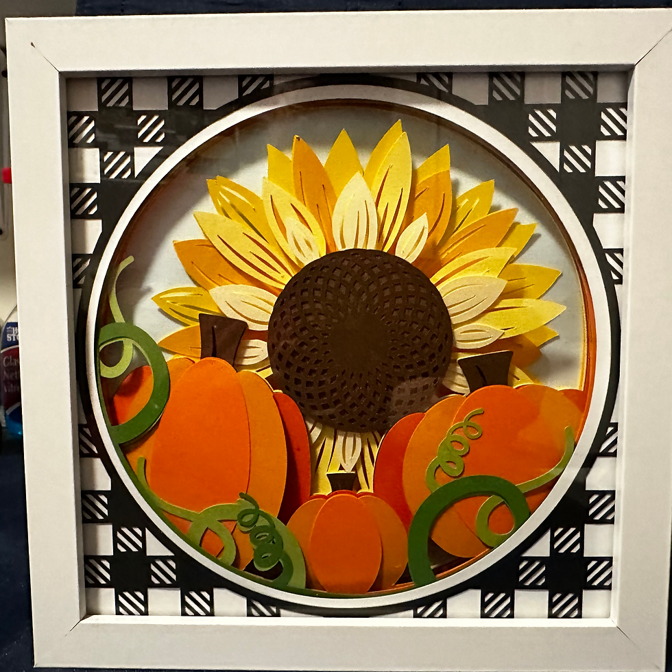 Thumbnail: Sunflower with Pumpkins, Color, Cool, White, 8x8