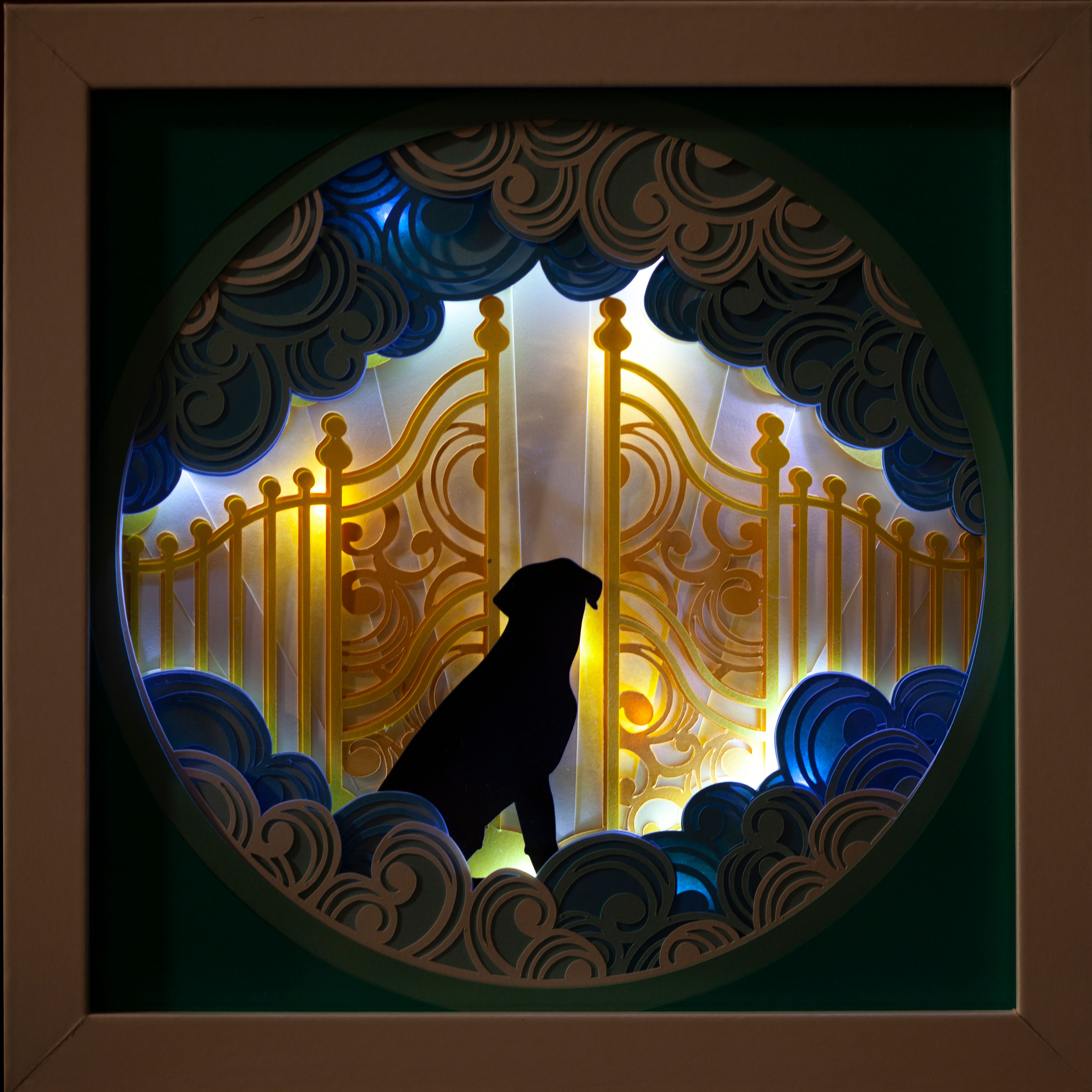 Heaven's Gate & Dog, Color, Cool, White, 8x8