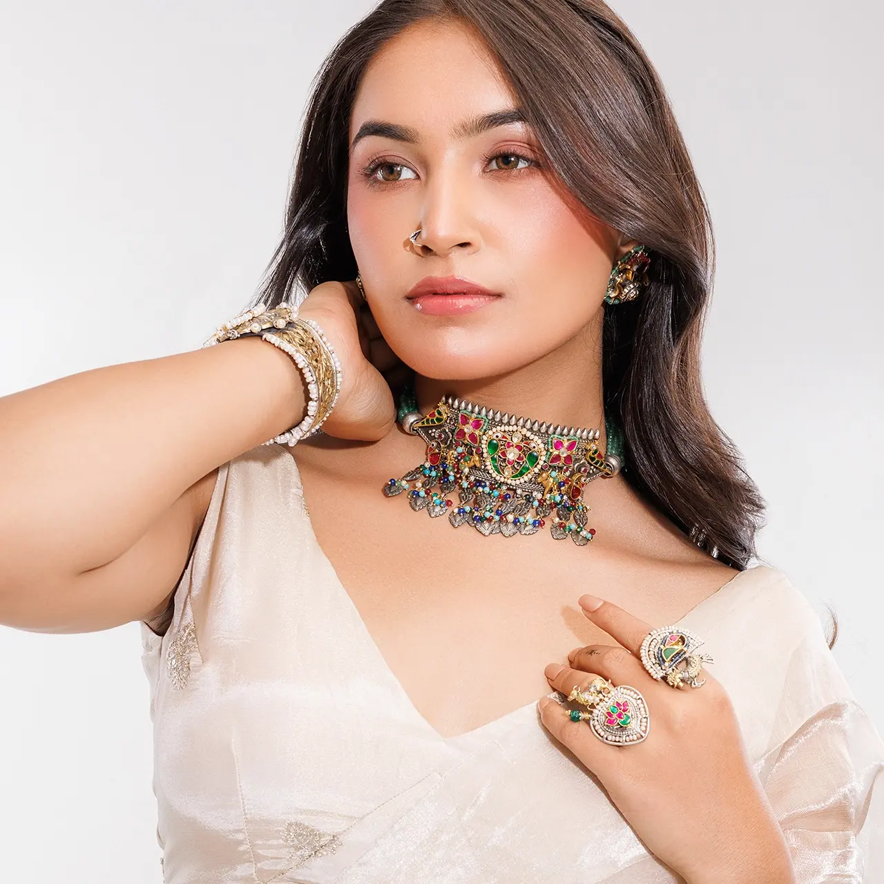 Royal Heritage Nakashi Silver Jewellery Set