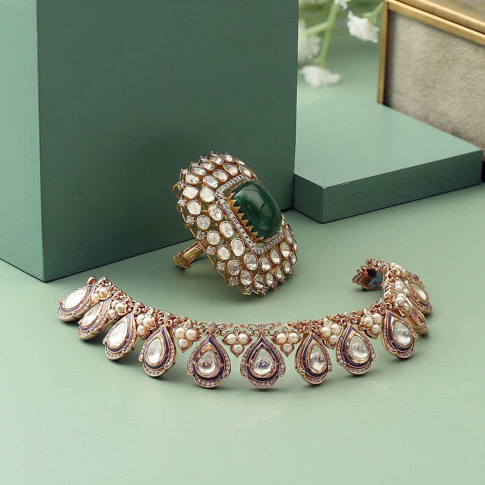 Polki Necklace & Ring Set